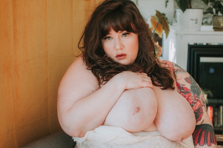 Tatted BBW with Huge Boobs